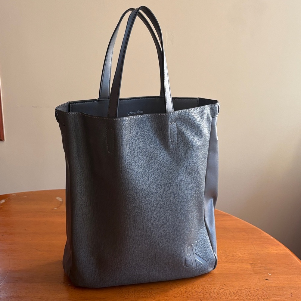 Calvin Klein Gray Textured Tote Bag
